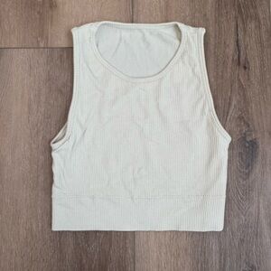 SKIMS Cream Ribbed Tank Top